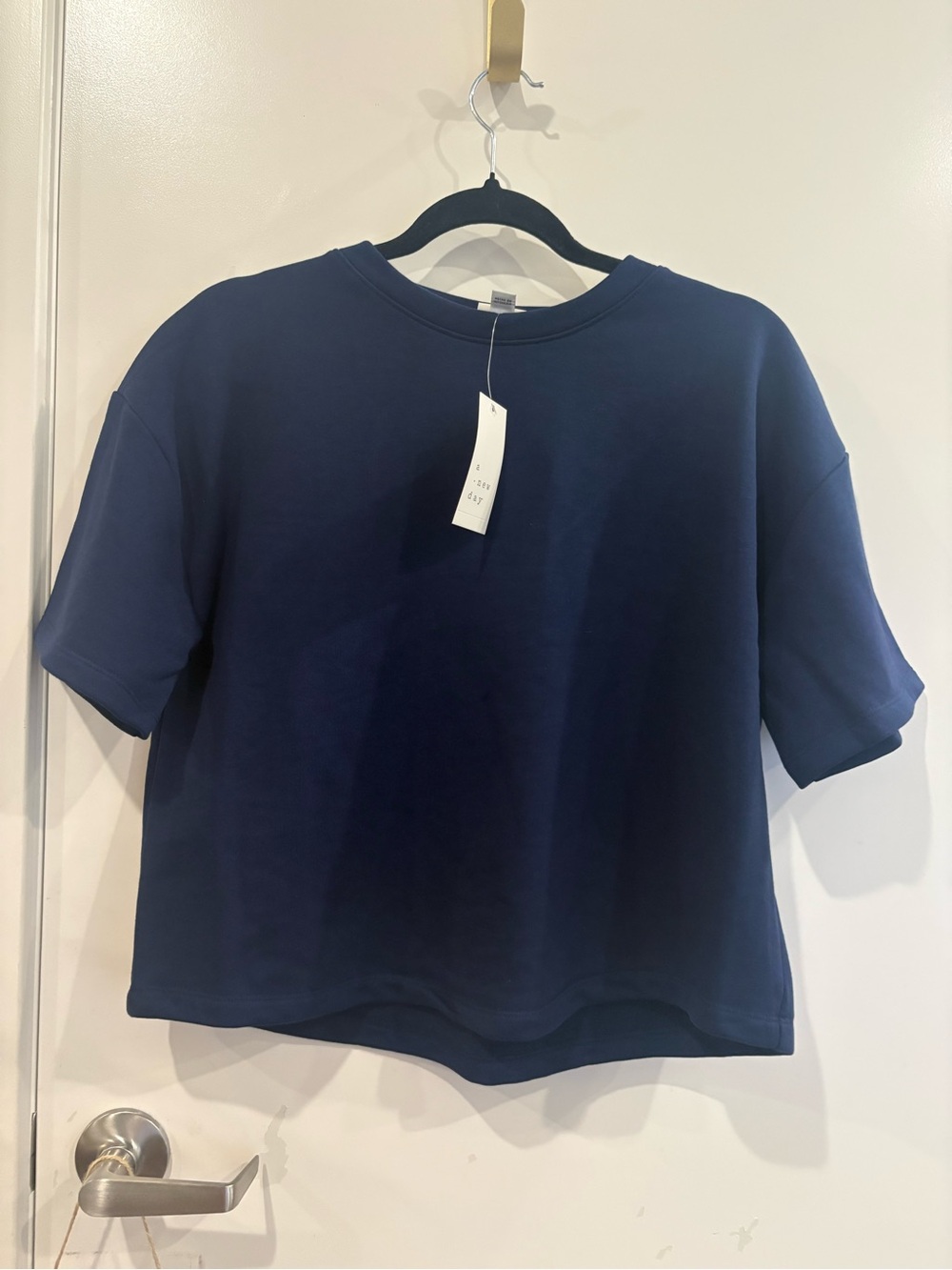 Classic Navy Short-Sleeve Boxy Top -